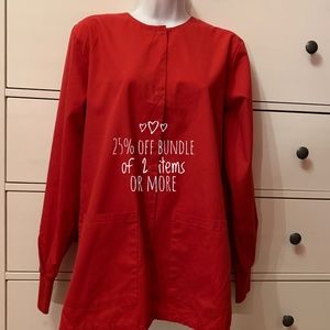 Landau Scrub Warm Up Jacket Red